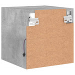 Vegghengt Tv-Benk Med Led-Lys Betonggrå 30X28,5X30 Cm
