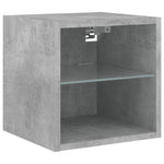 Vegghengte Tv-Benker Med Led 2 Stk Betonggrå 30X28,5X30 Cm