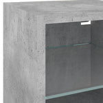 Vegghengte Tv-Benker Med Led 2 Stk Betonggrå 30X28,5X30 Cm