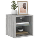 Vegghengt Tv-Benk Med Led Grå Sonoma 30X28,5X30 Cm