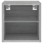 Vegghengt Tv-Benk Med Led Grå Sonoma 30X28,5X30 Cm
