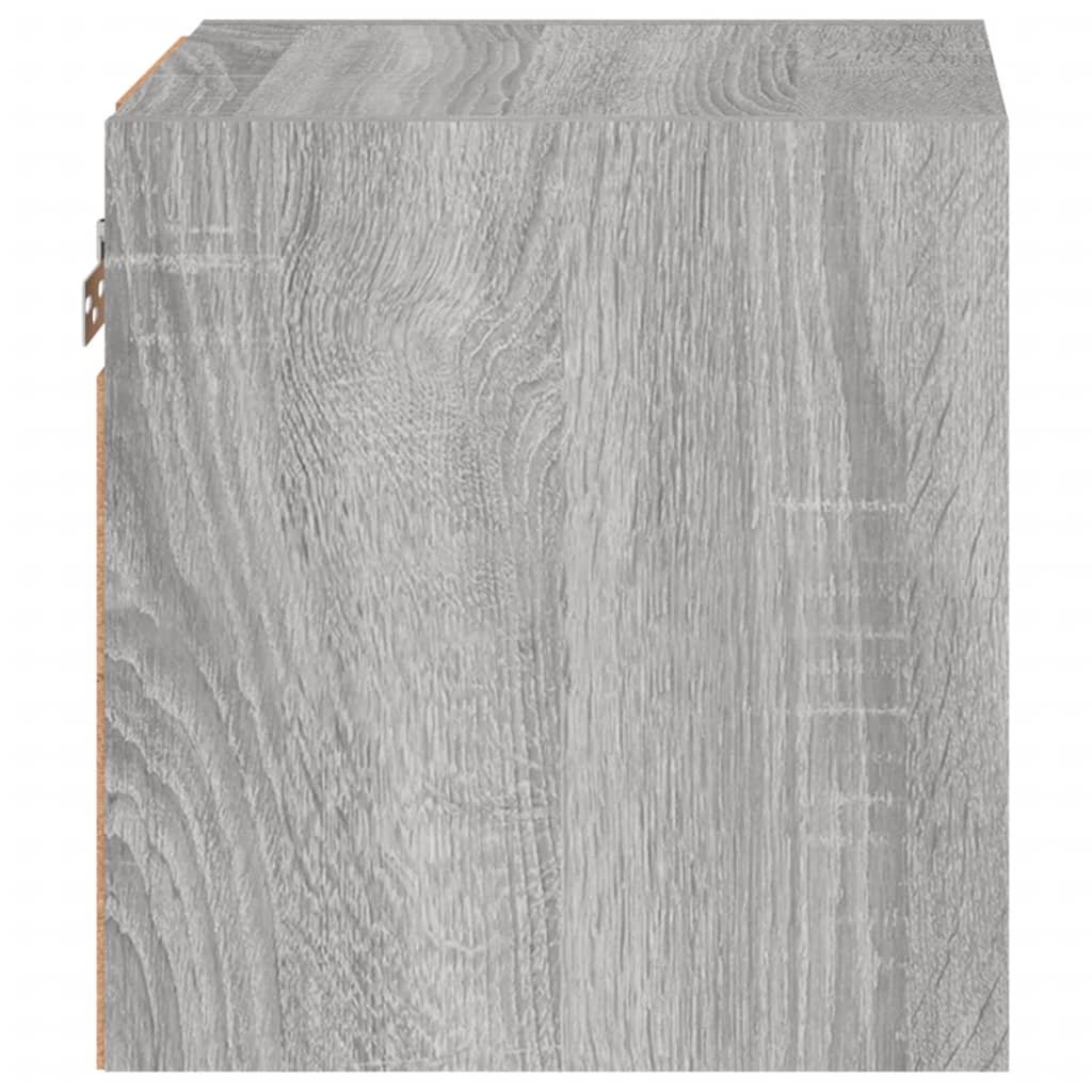 Vegghengt Tv-Benk Med Led Grå Sonoma 30X28,5X30 Cm