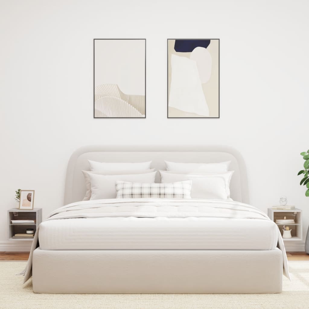 Vegghengte Tv-Benker Med Led 2 Stk Grå Sonoma 30X28,5X30 Cm