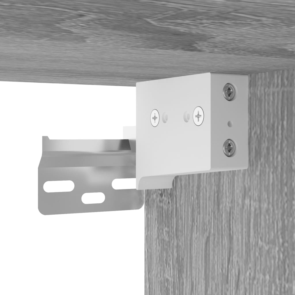 Vegghengte Tv-Benker Med Led 2 Stk Grå Sonoma 30X28,5X30 Cm