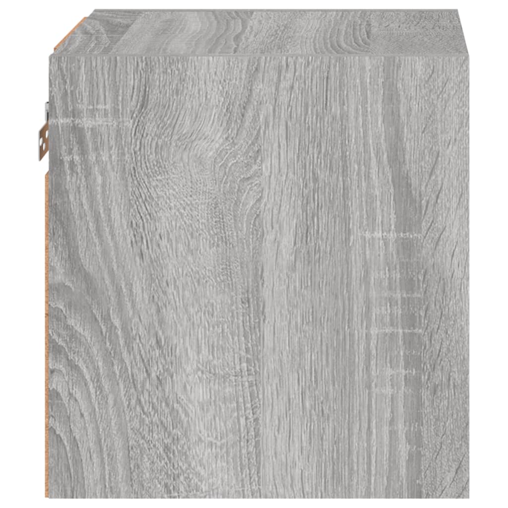 Vegghengte Tv-Benker Med Led 2 Stk Grå Sonoma 30X28,5X30 Cm