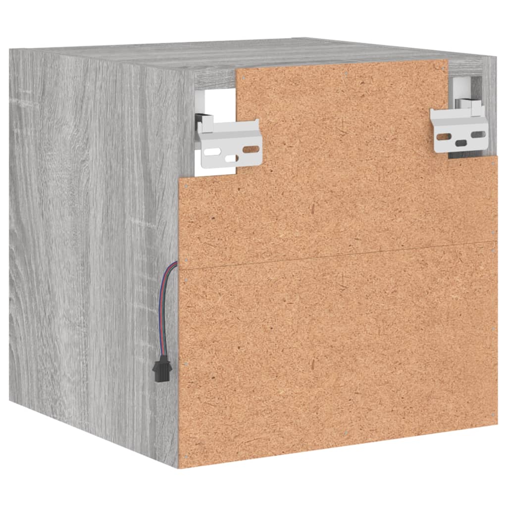 Vegghengte Tv-Benker Med Led 2 Stk Grå Sonoma 30X28,5X30 Cm