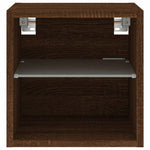 Vegghengt Tv-Benk Med Led Brun Eik 30X28,5X30 Cm