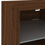 Vegghengt Tv-Benk Med Led Brun Eik 30X28,5X30 Cm