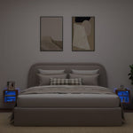 Vegghengt Tv-Benk Med Led 2 Stk Brun Eik 30X28,5X30 Cm