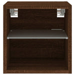 Vegghengt Tv-Benk Med Led 2 Stk Brun Eik 30X28,5X30 Cm