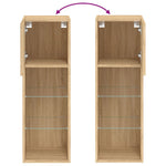 Tv-Benk Med Led-Lys Sonoma Eik 30,5X30X90 Cm