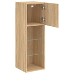 Tv-Benk Med Led-Lys Sonoma Eik 30,5X30X90 Cm