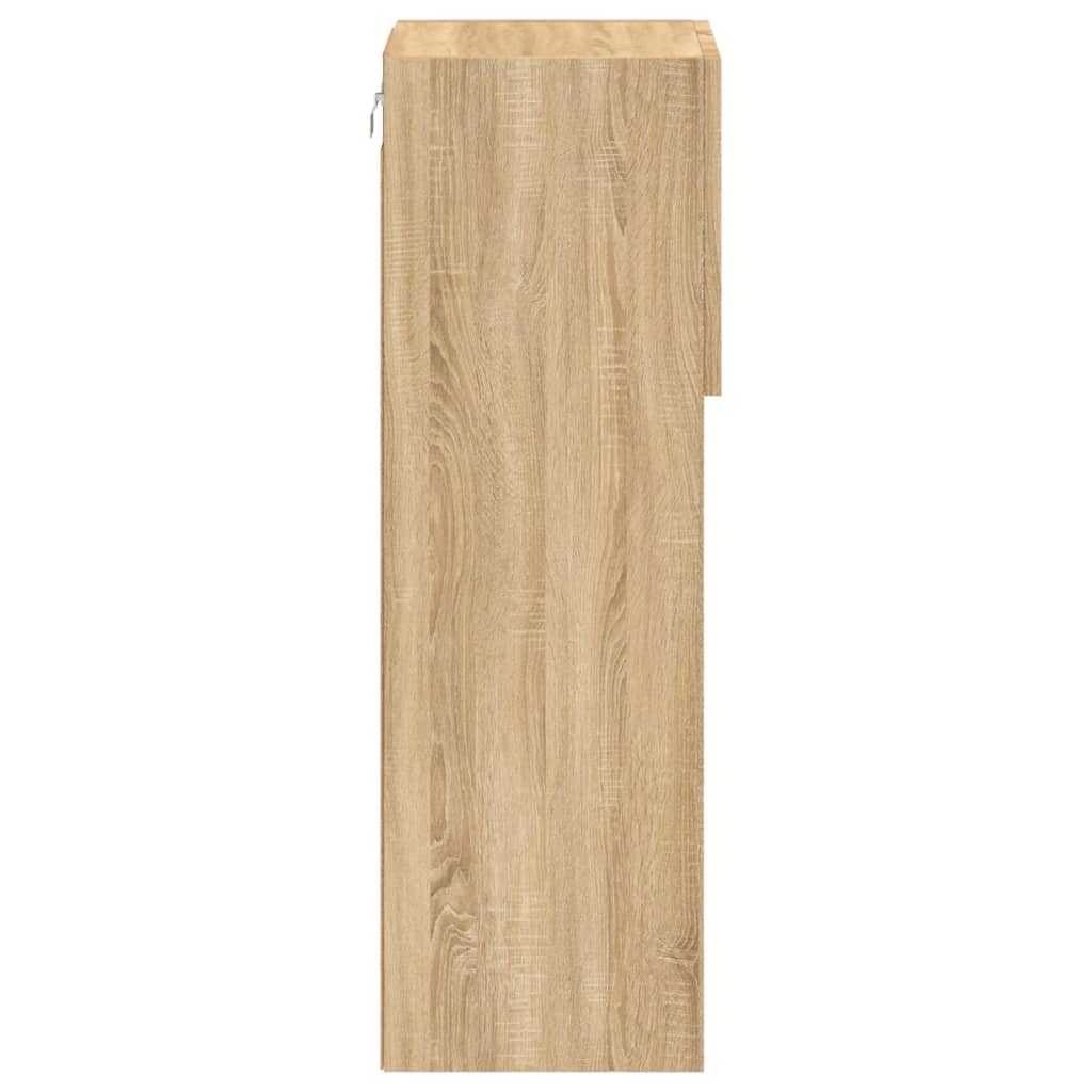 Tv-Benk Med Led-Lys Sonoma Eik 30,5X30X90 Cm