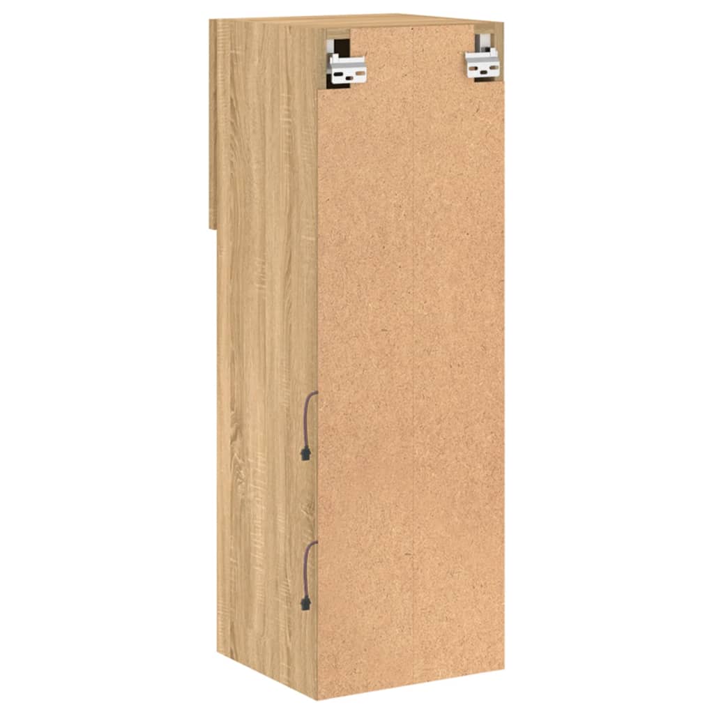 Tv-Benk Med Led-Lys Sonoma Eik 30,5X30X90 Cm