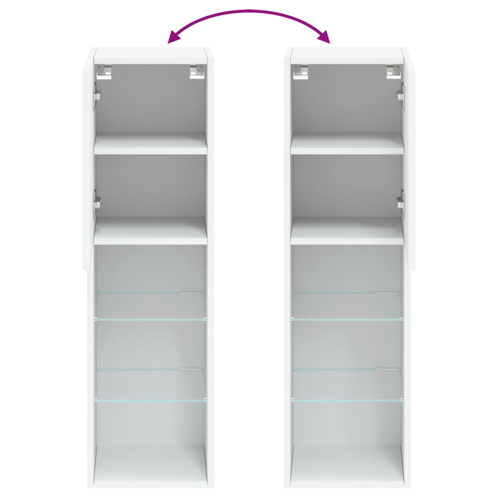 Tv-Benk Med Led-Lys Hvit 30,5X30X102 Cm