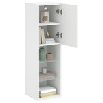 Tv-Benk Med Led-Lys Hvit 30,5X30X102 Cm