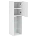 Tv-Benk Med Led-Lys Hvit 30,5X30X102 Cm