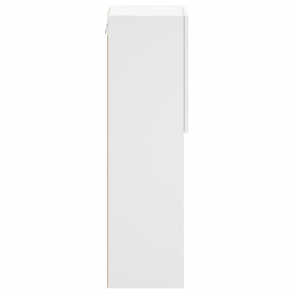 Tv-Benk Med Led-Lys Hvit 30,5X30X102 Cm