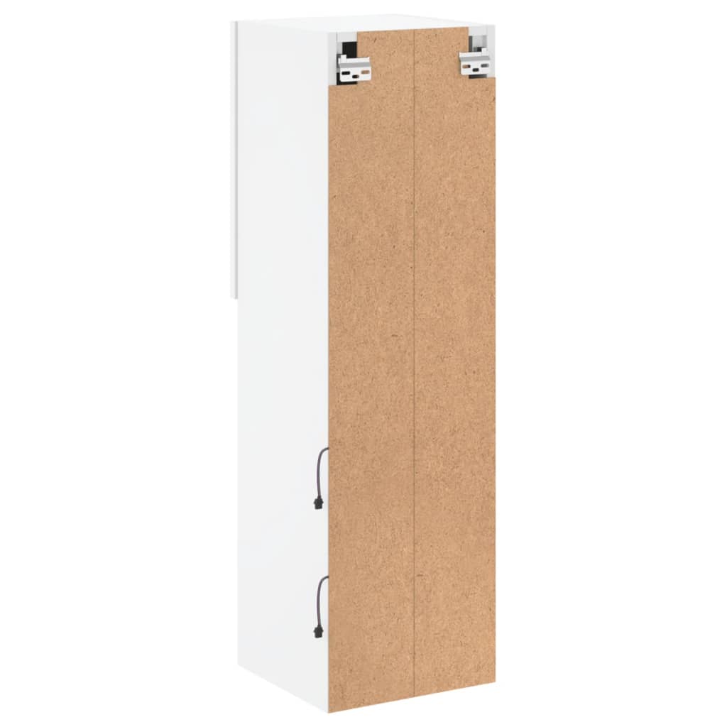 Tv-Benk Med Led-Lys Hvit 30,5X30X102 Cm