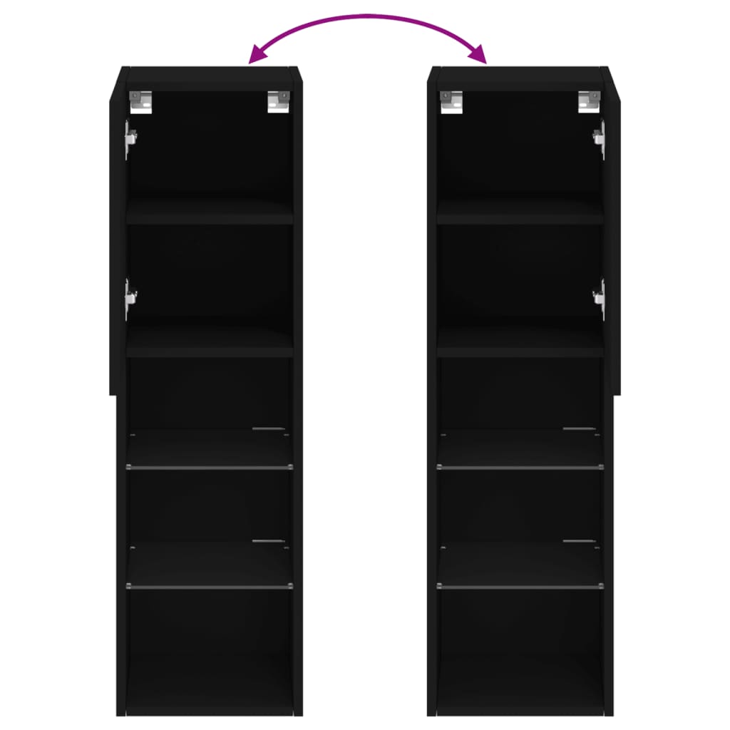 Tv-Benk Med Led-Lys Svart 30,5X30X102 Cm