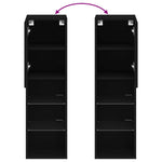 Tv-Benk Med Led-Lys Svart 30,5X30X102 Cm