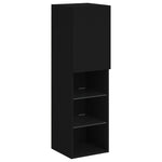 Tv-Benk Med Led-Lys Svart 30,5X30X102 Cm