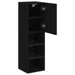 Tv-Benk Med Led-Lys Svart 30,5X30X102 Cm