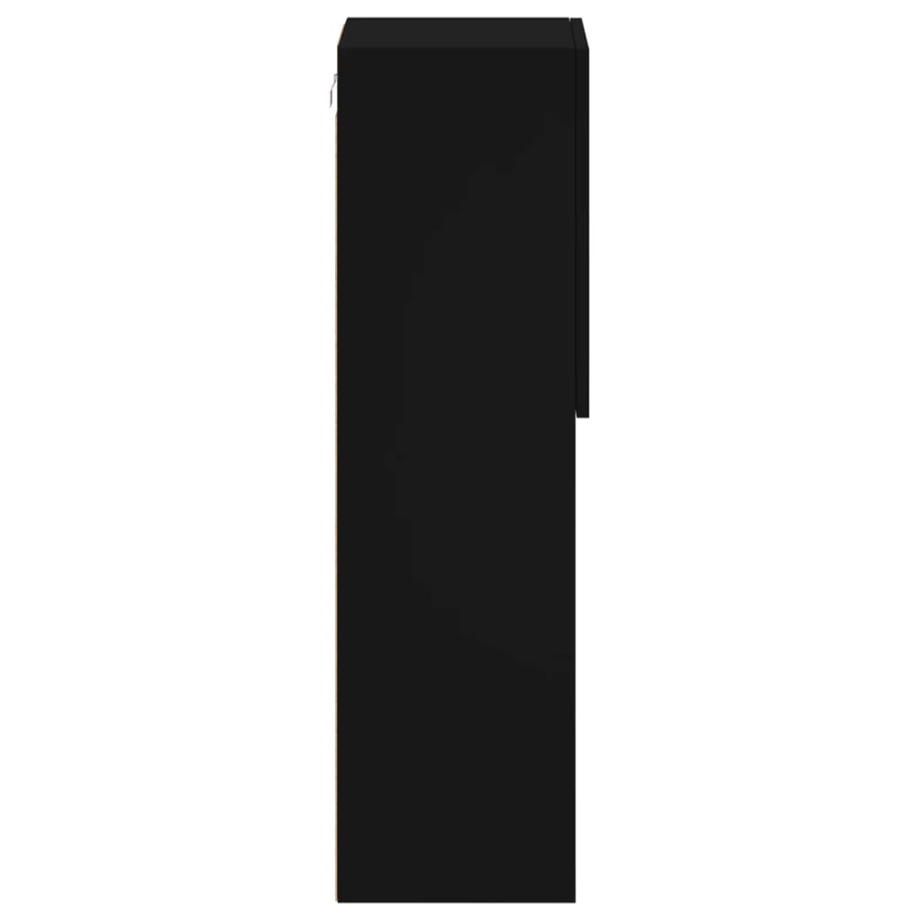 Tv-Benk Med Led-Lys Svart 30,5X30X102 Cm