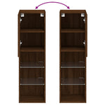 Tv-Benk Med Led-Lys Brun Eik 30,5X30X102 Cm
