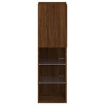 Tv-Benk Med Led-Lys Brun Eik 30,5X30X102 Cm