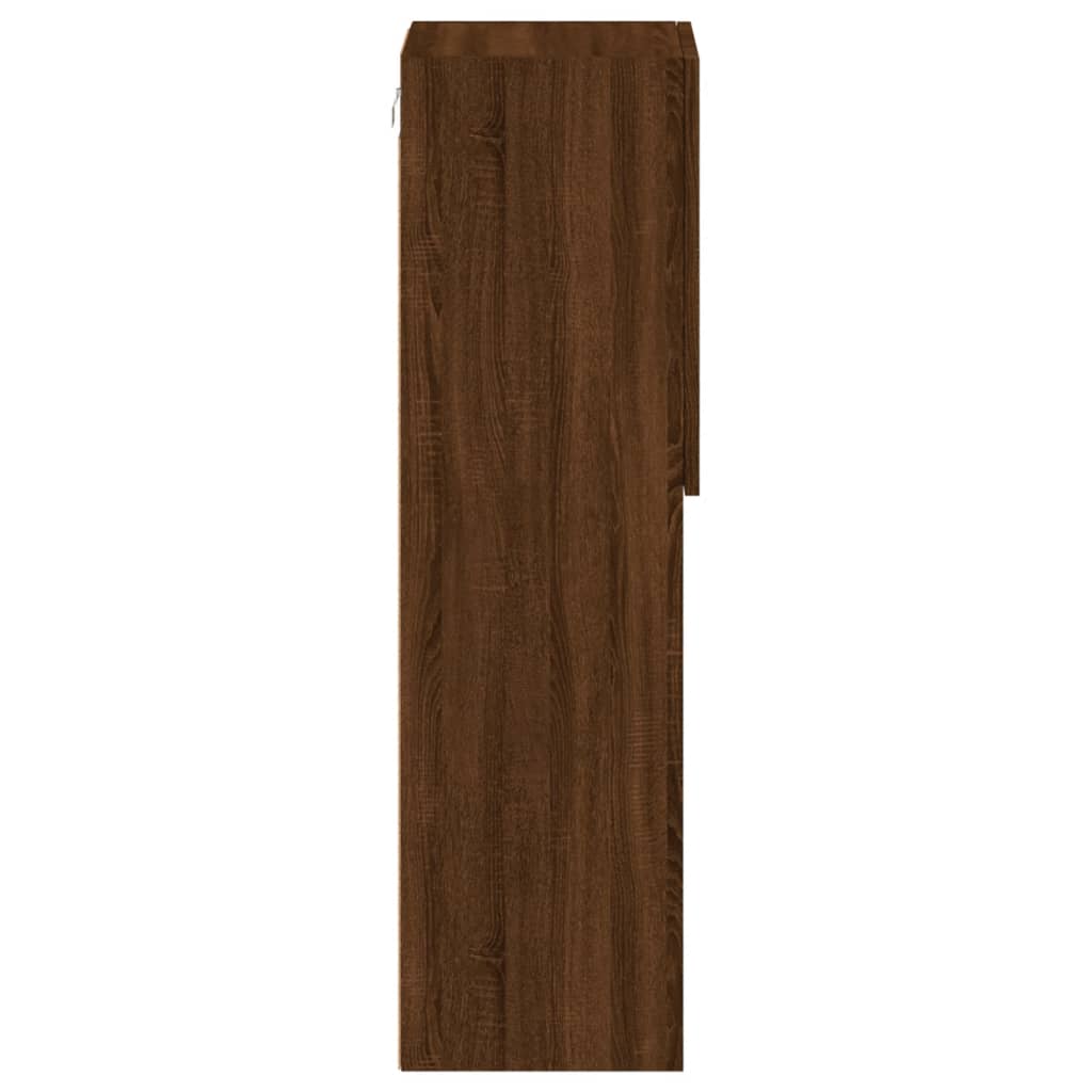 Tv-Benk Med Led-Lys Brun Eik 30,5X30X102 Cm