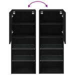 Tv-Benk Med Led-Lys Svart 40,5X30X102 Cm