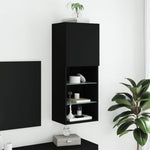 Tv-Benk Med Led-Lys Svart 40,5X30X102 Cm