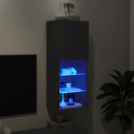 Tv-Benk Med Led-Lys Svart 40,5X30X102 Cm