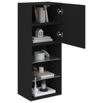Tv-Benk Med Led-Lys Svart 40,5X30X102 Cm