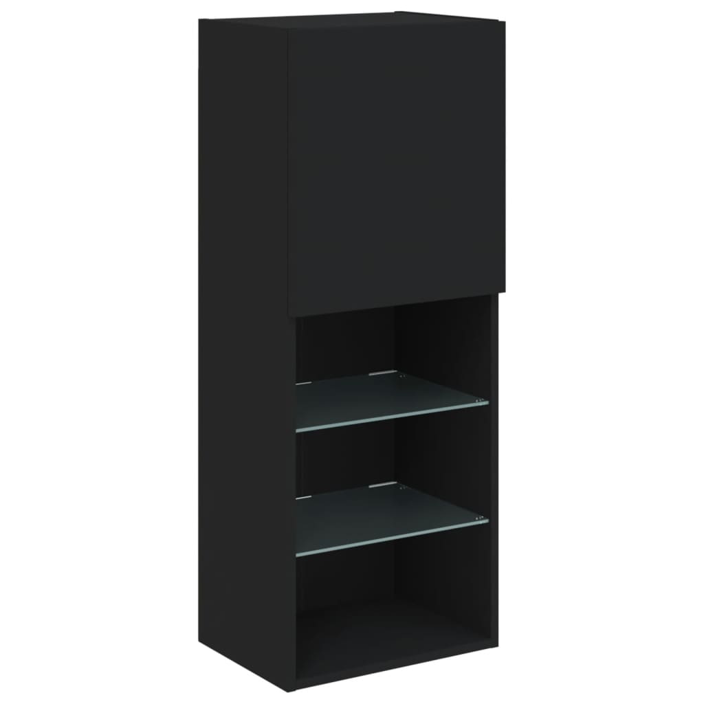 Tv-Benk Med Led-Lys Svart 40,5X30X102 Cm