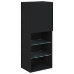 Tv-Benk Med Led-Lys Svart 40,5X30X102 Cm