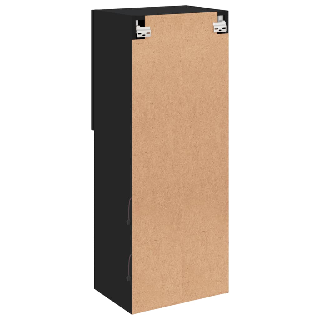 Tv-Benk Med Led-Lys Svart 40,5X30X102 Cm