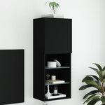 Tv-Benk Med Led-Lys Svart 40,5X30X102 Cm