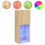 Tv-Benk Med Led-Lys Sonoma Eik 40,5X30X102 Cm