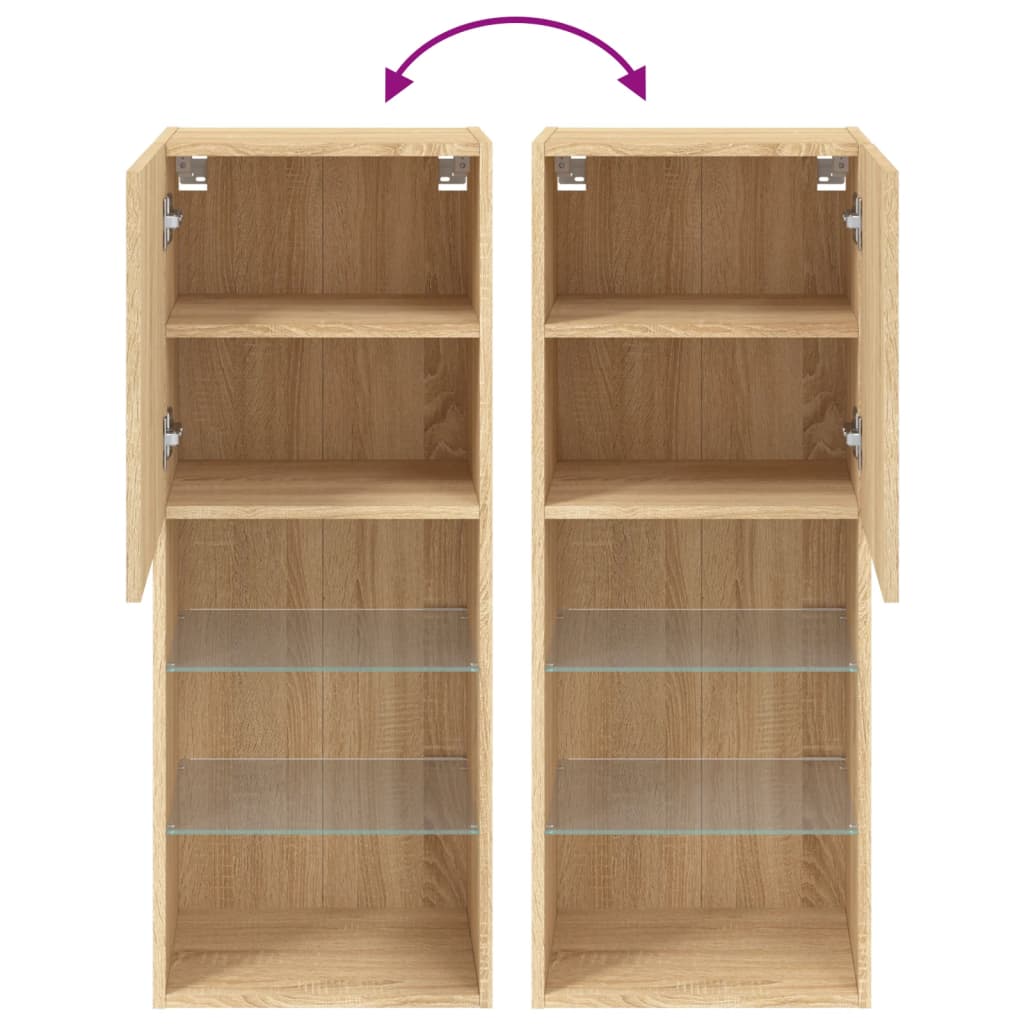 Tv-Benk Med Led-Lys Sonoma Eik 40,5X30X102 Cm