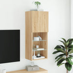 Tv-Benk Med Led-Lys Sonoma Eik 40,5X30X102 Cm