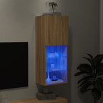 Tv-Benk Med Led-Lys Sonoma Eik 40,5X30X102 Cm