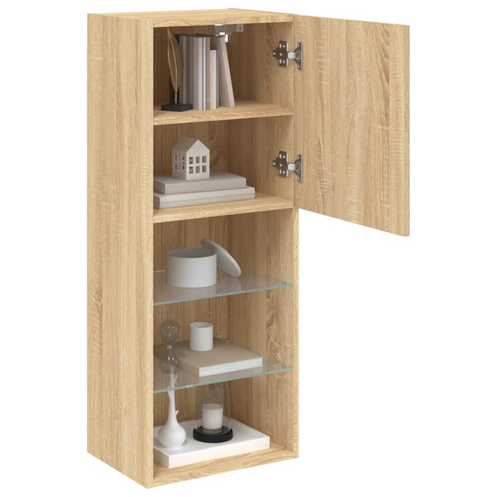 Tv-Benk Med Led-Lys Sonoma Eik 40,5X30X102 Cm