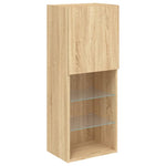 Tv-Benk Med Led-Lys Sonoma Eik 40,5X30X102 Cm