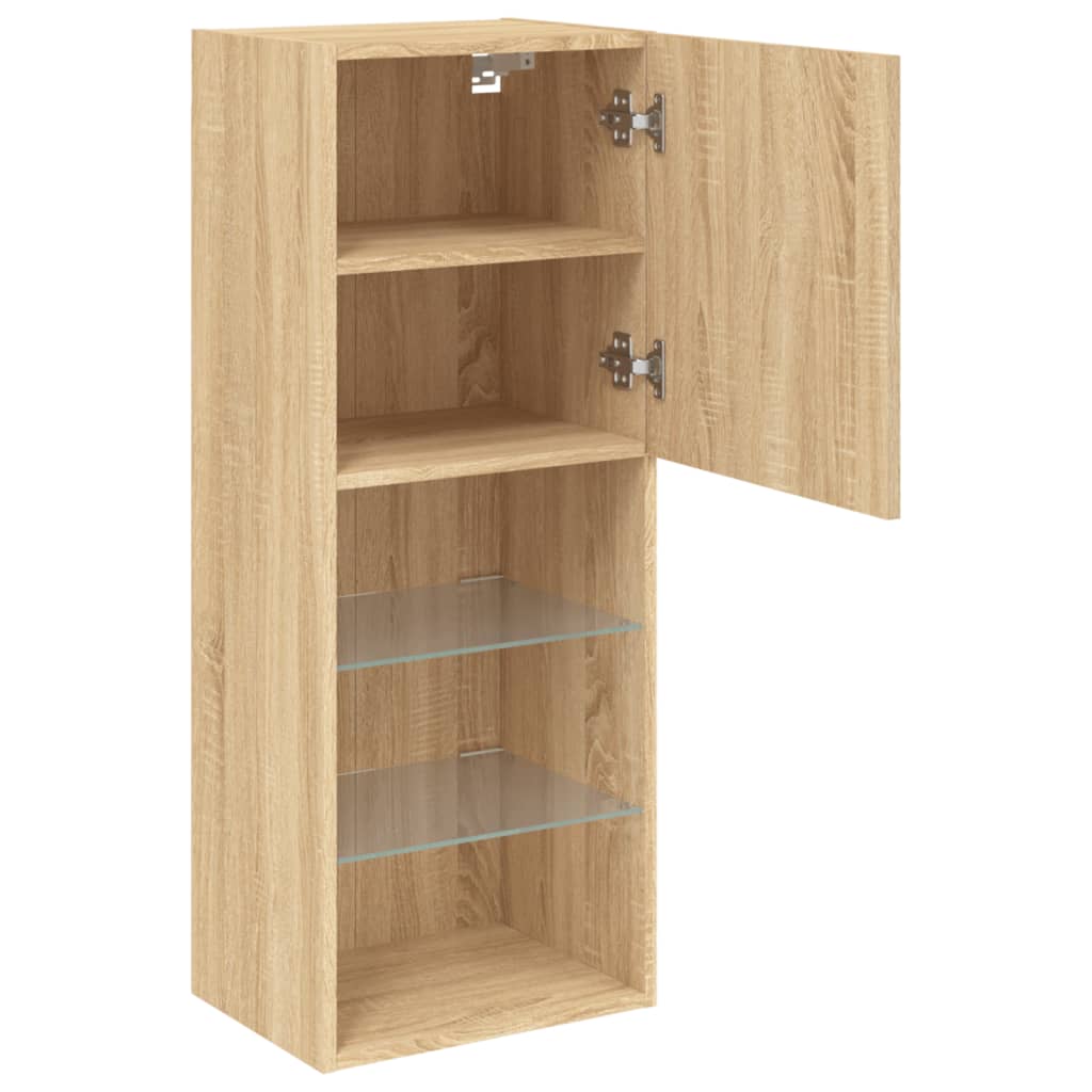 Tv-Benk Med Led-Lys Sonoma Eik 40,5X30X102 Cm