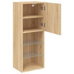Tv-Benk Med Led-Lys Sonoma Eik 40,5X30X102 Cm