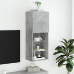 Tv-Benk Med Led-Lys Betonggrå 40,5X30X102 Cm