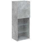 Tv-Benk Med Led-Lys Betonggrå 40,5X30X102 Cm