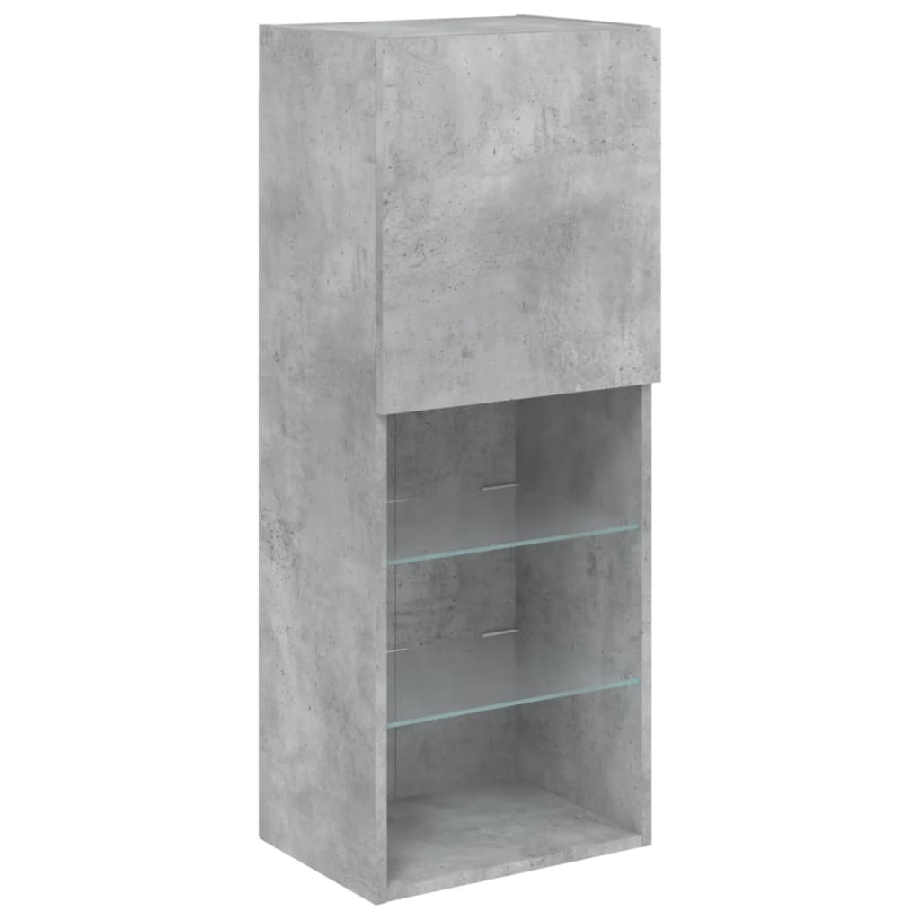 Tv-Benk Med Led-Lys Betonggrå 40,5X30X102 Cm